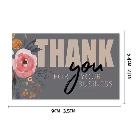 3/$20📦 25 Thank You cards for orders - Grey floral - Picture 4 of 6